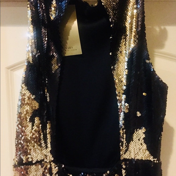 ZARA SEQUIN MIDI DRESS - Picture 2 of 3